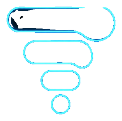 Epoch emblem, four nested neon rings